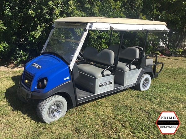 Blue Club Car 6 Passenger Golf Cart affordable golf cart rental, golf cart rent laguna woods golf cart rental