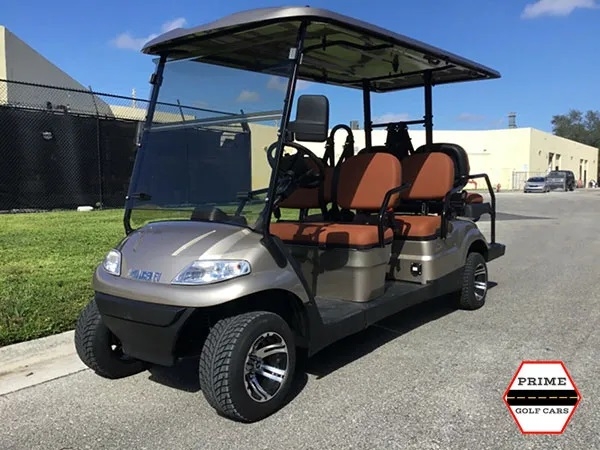 Champagne Advanced EV 6 Passenger Golf Cart affordable golf cart rental, golf cart rent laguna woods golf cart rental