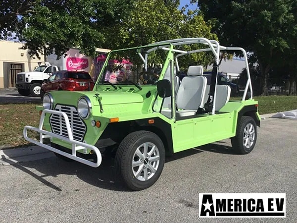 Light Green Mokee 4 Passenger Golf Cart affordable golf cart rental, golf cart rent laguna woods golf cart rental