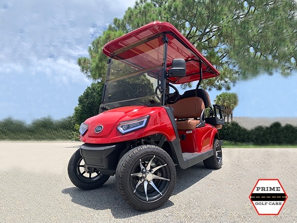 Red Elite EV 4 Passenger Golf Cart affordable golf cart rental, golf cart rent laguna woods golf cart rental