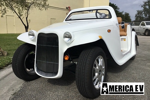 White America EV California Roadster 4 Passenger Golf Cart affordable golf cart rental, golf cart rent laguna woods golf cart rental