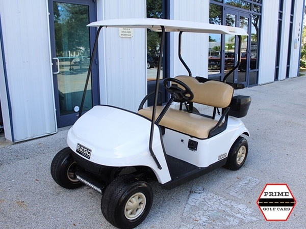 White EZGO 2 Passenger Golf Cart affordable golf cart rental, golf cart rent laguna woods golf cart rental