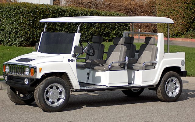 White Hummer Limo Golf Cart affordable golf cart rental, golf cart rent laguna woods golf cart rental